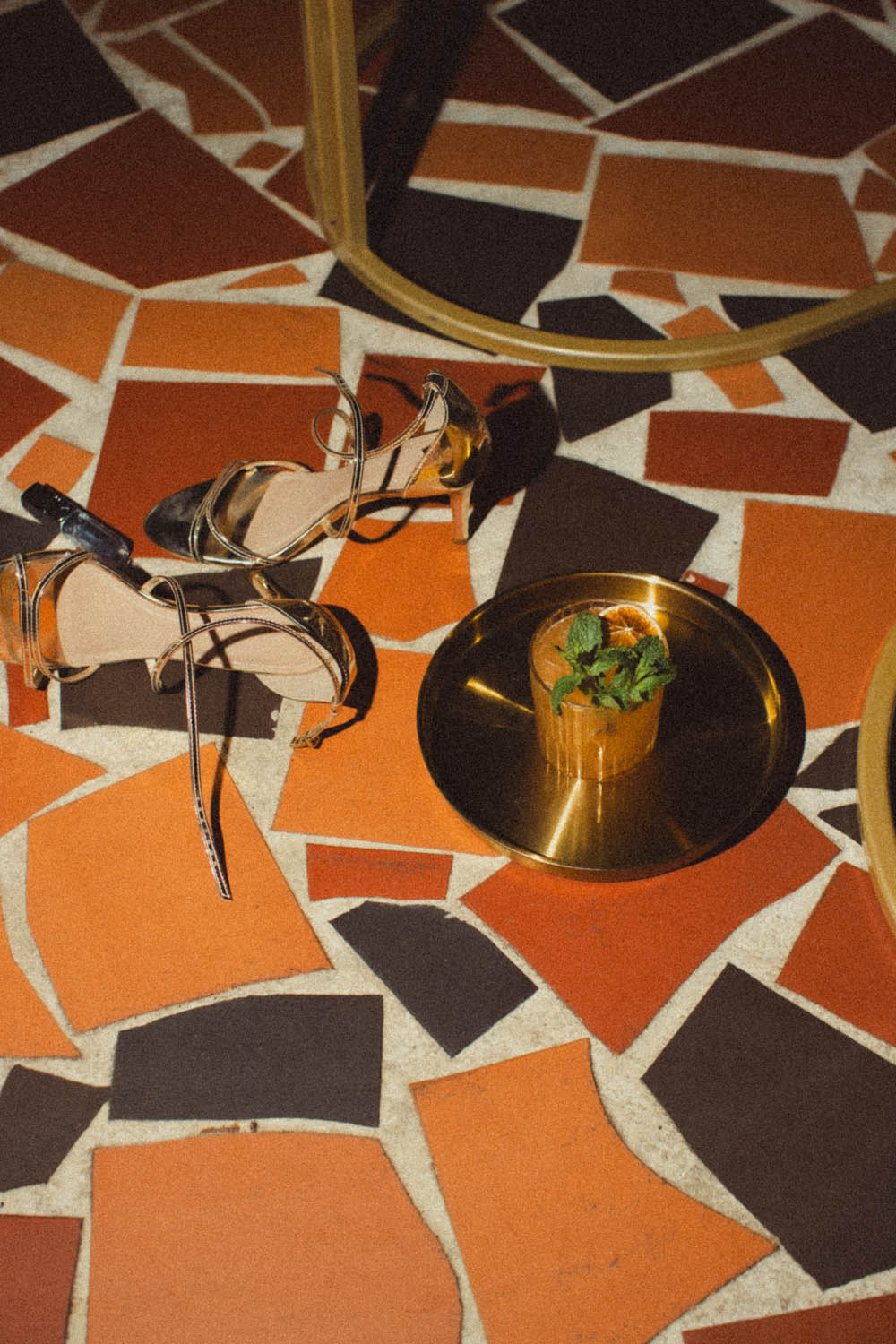 Late night on the terrazzo floor
